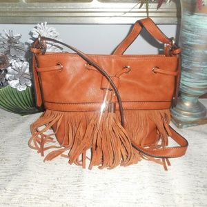 Moda Luxe Tan Autumn Fringe Handbag